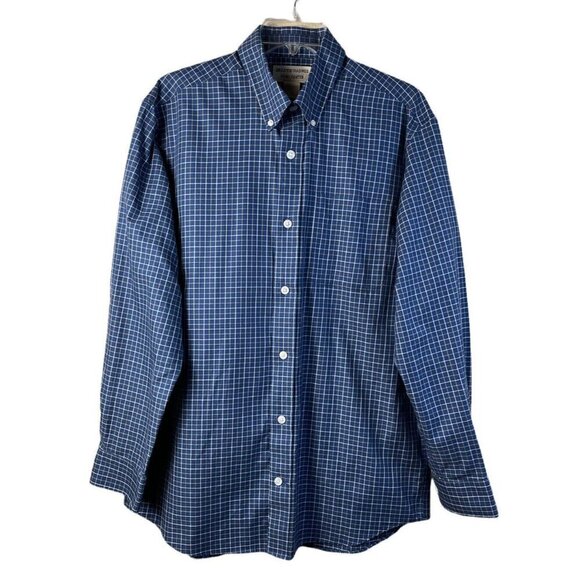 Duluth Trading Co. Men's Size M Plaid Wrinkle Fighter Dress Shirt 100% Cotton - Picture 1 of 8